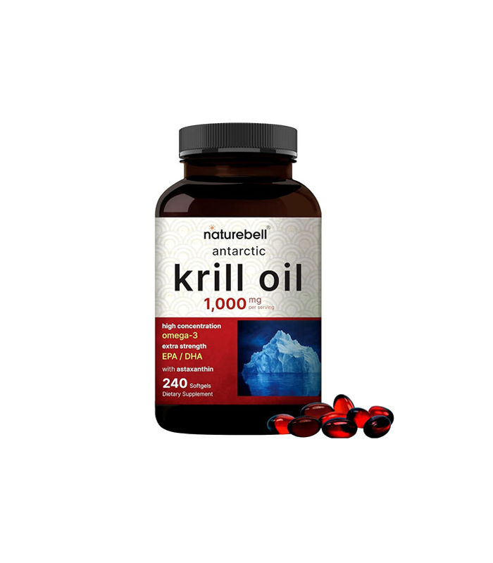 NatureBell Antarctic Krill Oil 1000mg Supplement, 240 Softgels