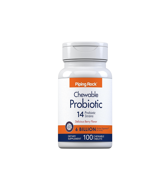 Piping Rock Probiotic 6 Billions Multi Enzymes 100 Chewable Tablets