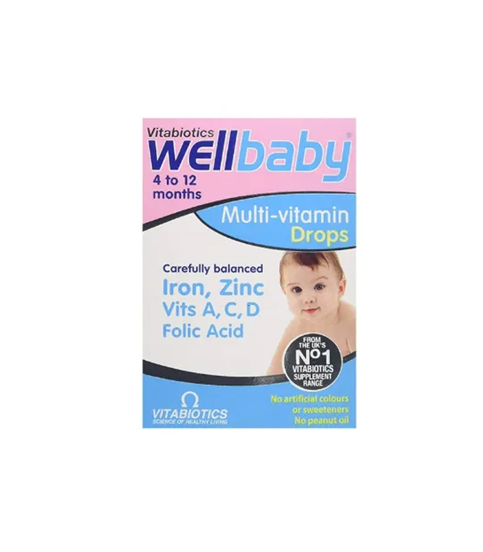 Vitabiotics Wellbaby Multivitamin Drops- Comprehensive Multivitamin for Babies 4-24 Months