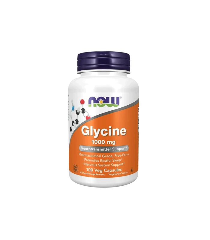 NOW Glycine 1000mg Neurotransmitter Support 100 Veg Capsule