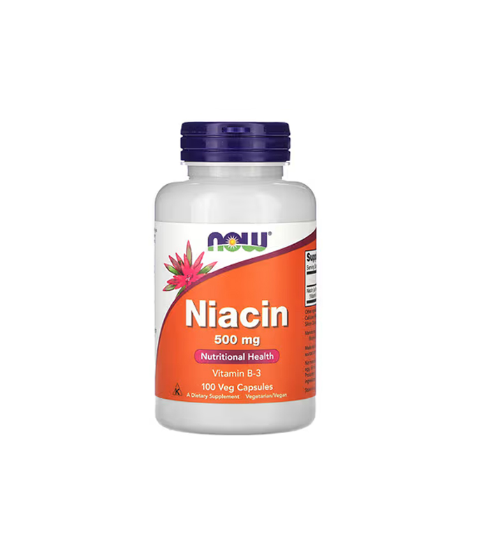 NOW Supplements Niacin 500 mg Nutritional Health 100 Capsules