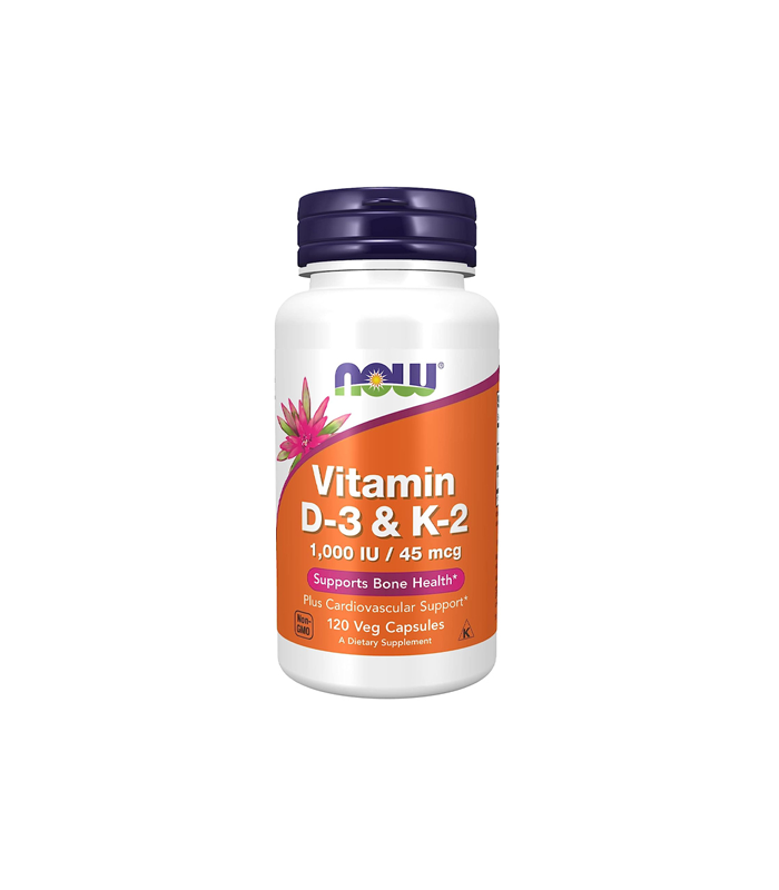 NOW Vitamin D3 & K2 120 Capsules