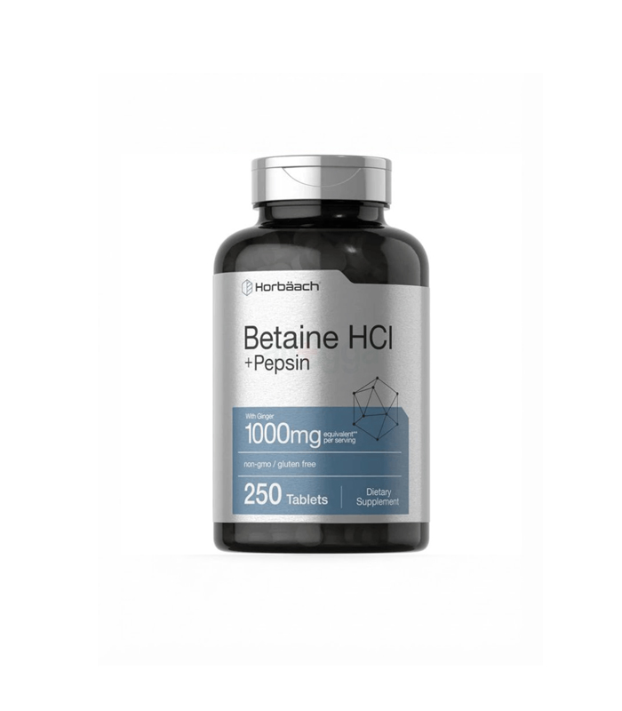 Horbaach Betaine HCl + Pepsin 1000mg with Ginger (250 Tablets)