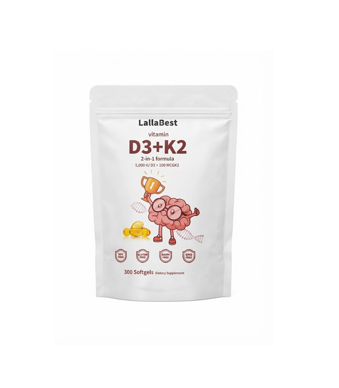 LallaBest Vitamin D3 + K2 5000 IU & 100 MCG (300 Softgels)